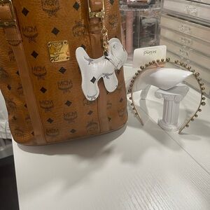 MCM Cognac Visetos Bucket Bag